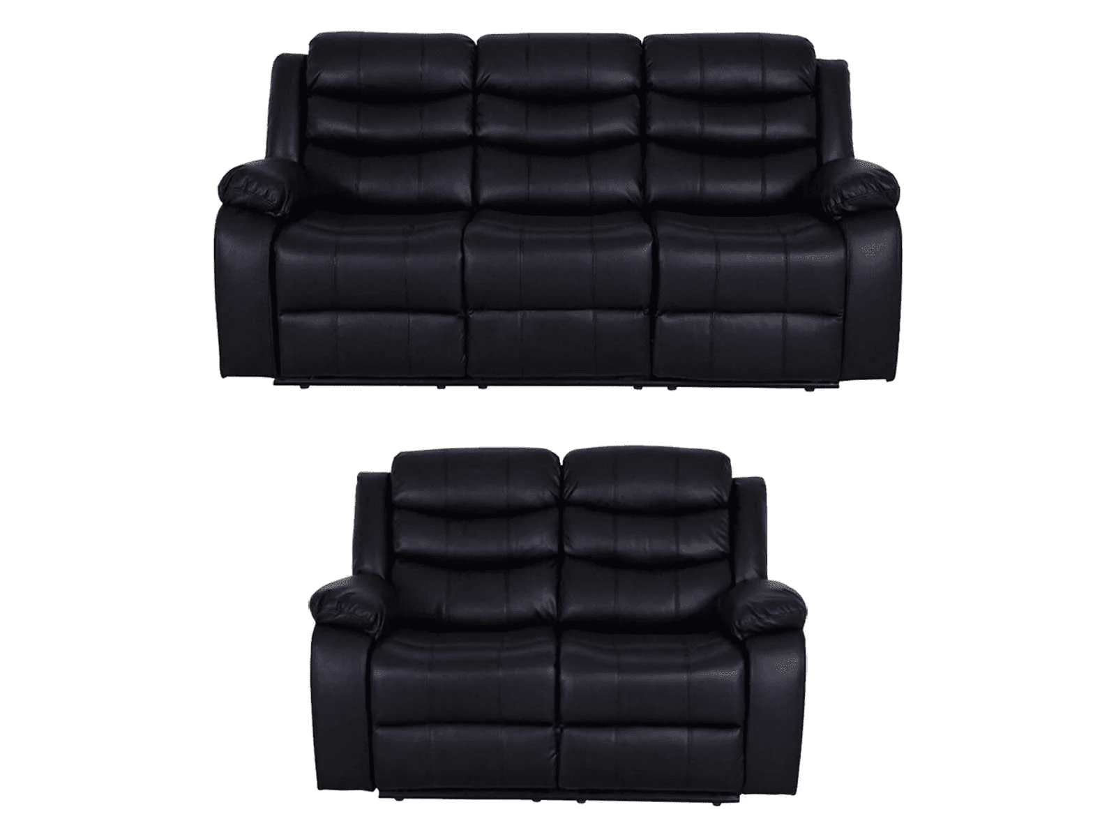 Roma Leather black 32 set ROMA LEATHER BLACK 3+2 SOFA SET