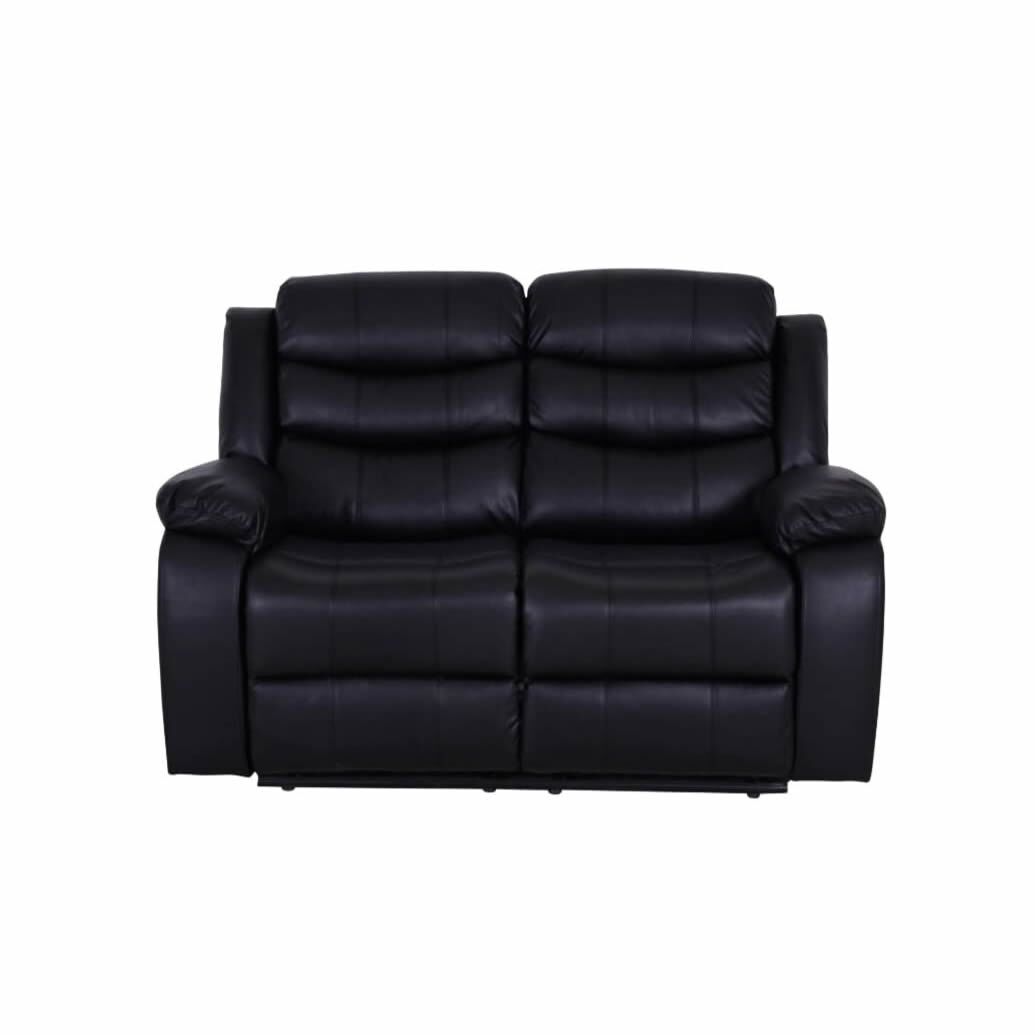 Roma leather 2 Seater Sofa in Black ROMA LEATHER BLACK 2 SEATER