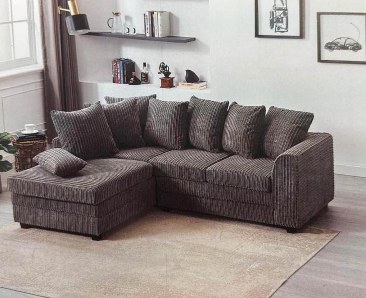 Dylan Jumbo Cord Grey Corner Sofa